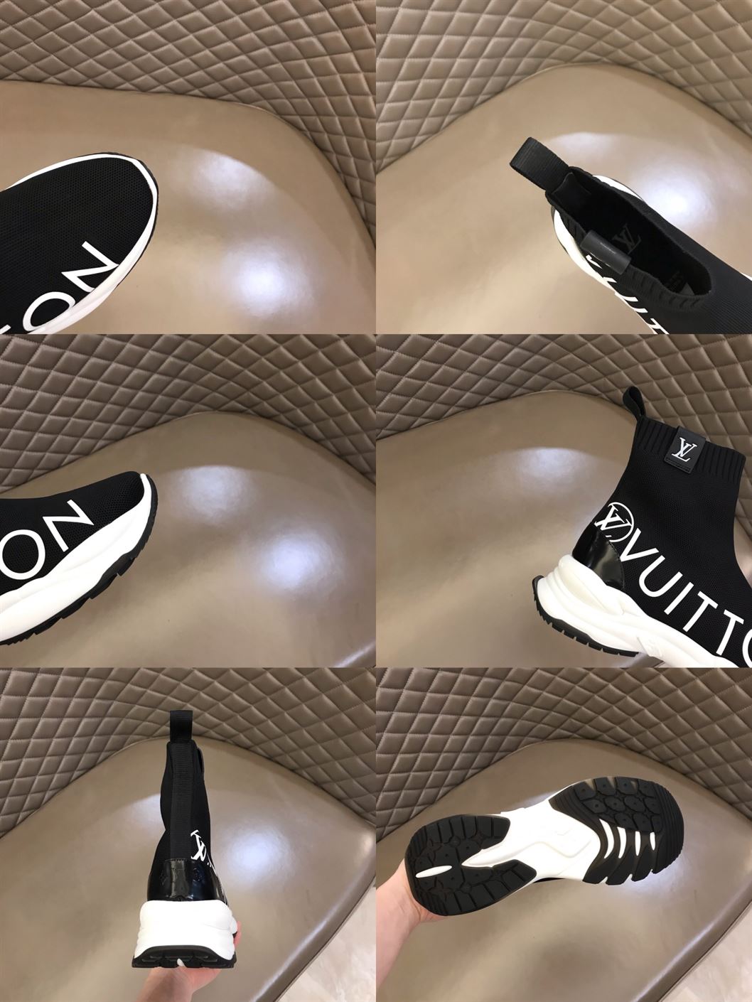 LOUIS VUITTON RUN 55 SNEAKER BOOT IN BLACK - LVS086