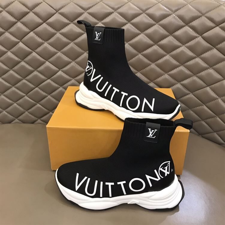 LOUIS VUITTON RUN 55 SNEAKER BOOT IN BLACK - LVS086