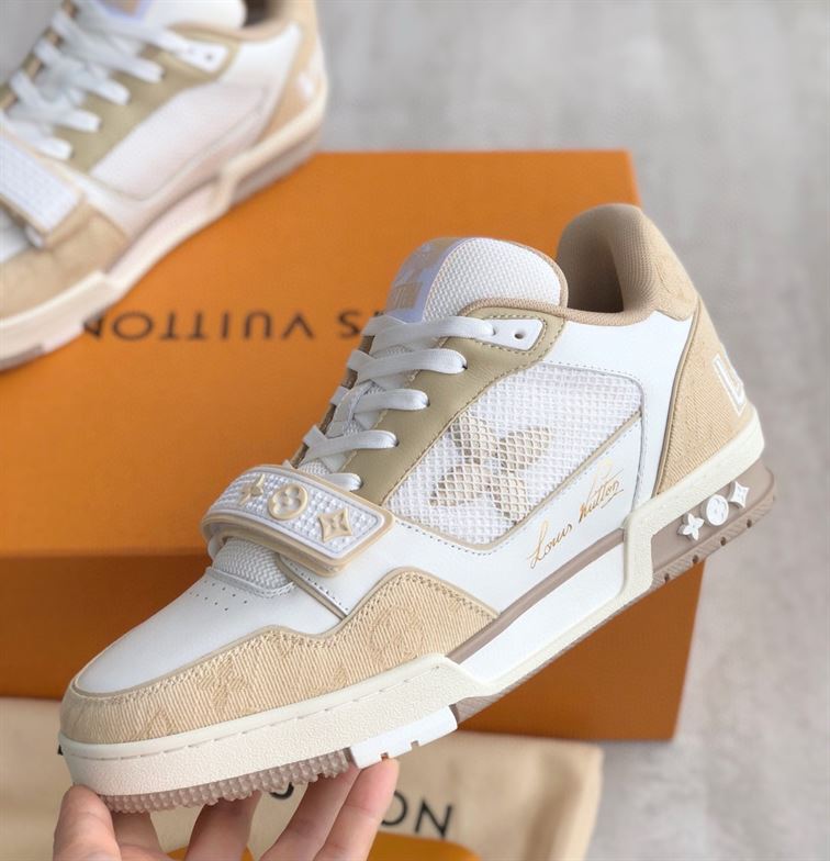 LOUIS VUITTON TRAINER BEIGE WHITE - LVS014