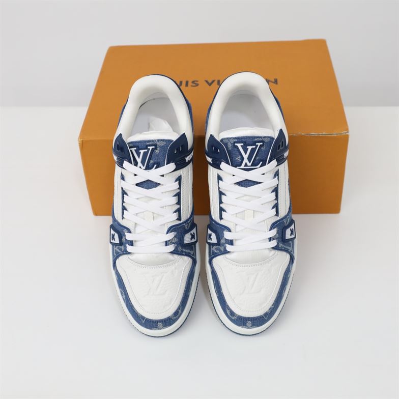 LOUIS VUITTON TRAINER MONOGRAM DENIM WHITE BLUE - LVS006