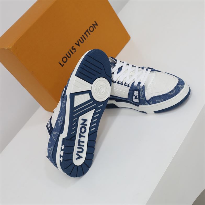 LOUIS VUITTON TRAINER MONOGRAM DENIM WHITE BLUE - LVS006