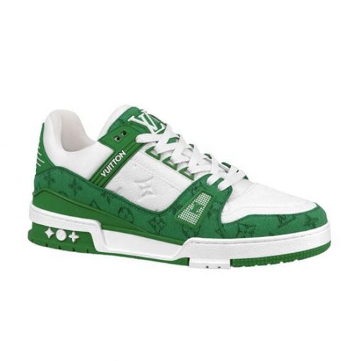 LOUIS VUITTON TRAINER MONOGRAM DENIM WHITE GREEN - LVS001