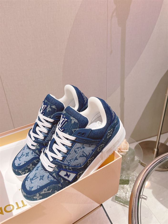 LOUIS VUITTON TRAINER SNEAKER DENIM MONOGRAM - LVS129