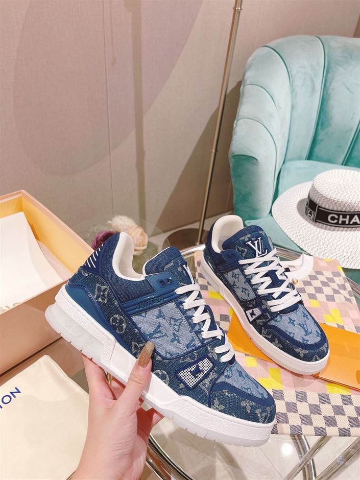 LOUIS VUITTON TRAINER SNEAKER DENIM MONOGRAM - LVS129