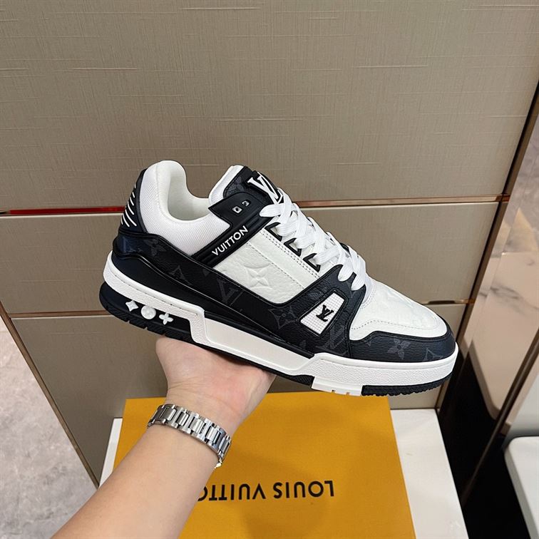 LOUIS VUITTON TRAINER WHITE BLACK WHITE - LVS018