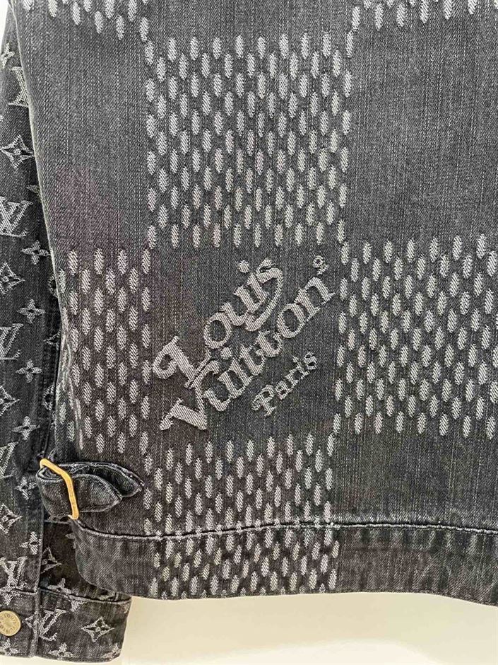 LOUIS VUITTON X NIGO GIANT DAMIER WAVES MNGM DENIM JACKET NOIR - LVC001