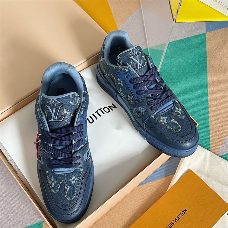 LOUIS VUITTON X NIGO TRAINER SNEAKERS IN BLUE - LVS005