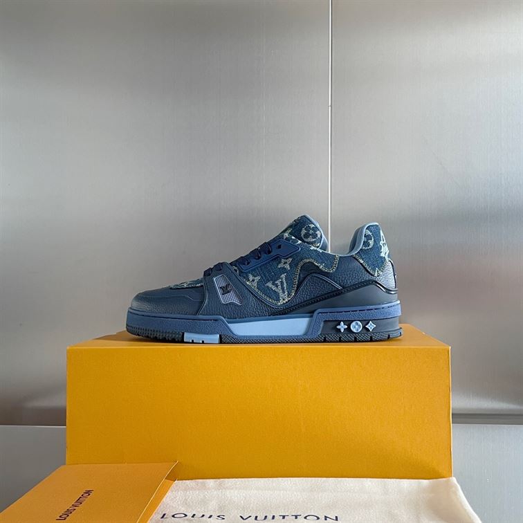LOUIS VUITTON X NIGO TRAINER SNEAKERS IN BLUE - LVS005