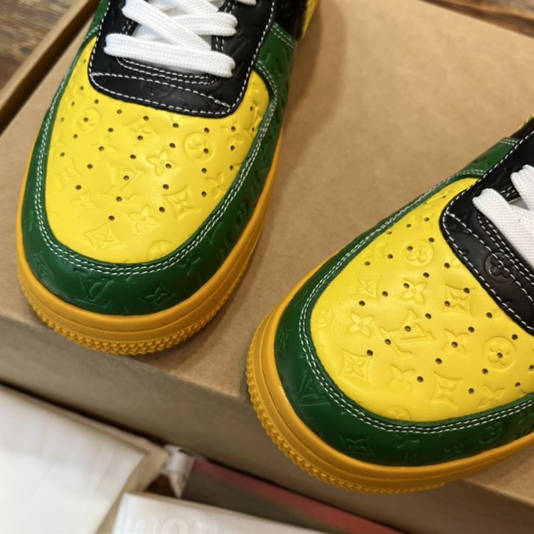 LOUIS VUITTON X NIKE AIR FORCE 1 LOW-TOP SNEAKERS IN YELLOW AND GREEN - LVS119