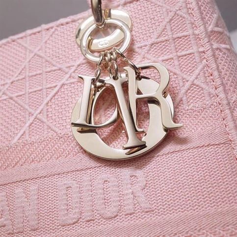 MEDIUM LADY D-LITE BAG ROSEWOOD CANNAGE EMBROIDERY