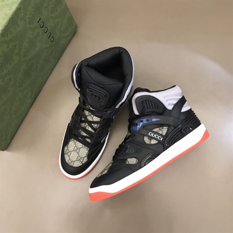 MEN'S GUCCI BASKET SNEAKER IN BLACK DEMETRA - GCC002