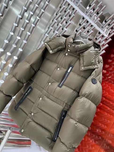 MONCLER BAUGES LEATHER-TRIMMED QUILTED SHELL HOODED DOWN JACKET - MC084