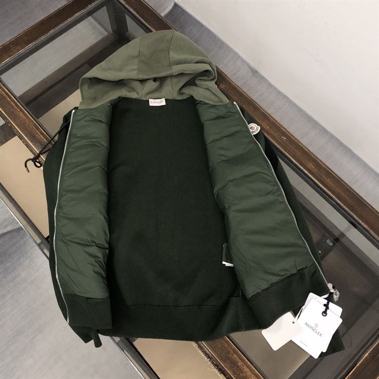 MONCLER DOWN FRONT FULL ZIP CARDIGAN GREEN - MC097