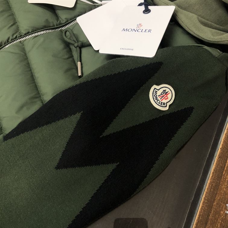 MONCLER DOWN FRONT FULL ZIP CARDIGAN GREEN - MC097