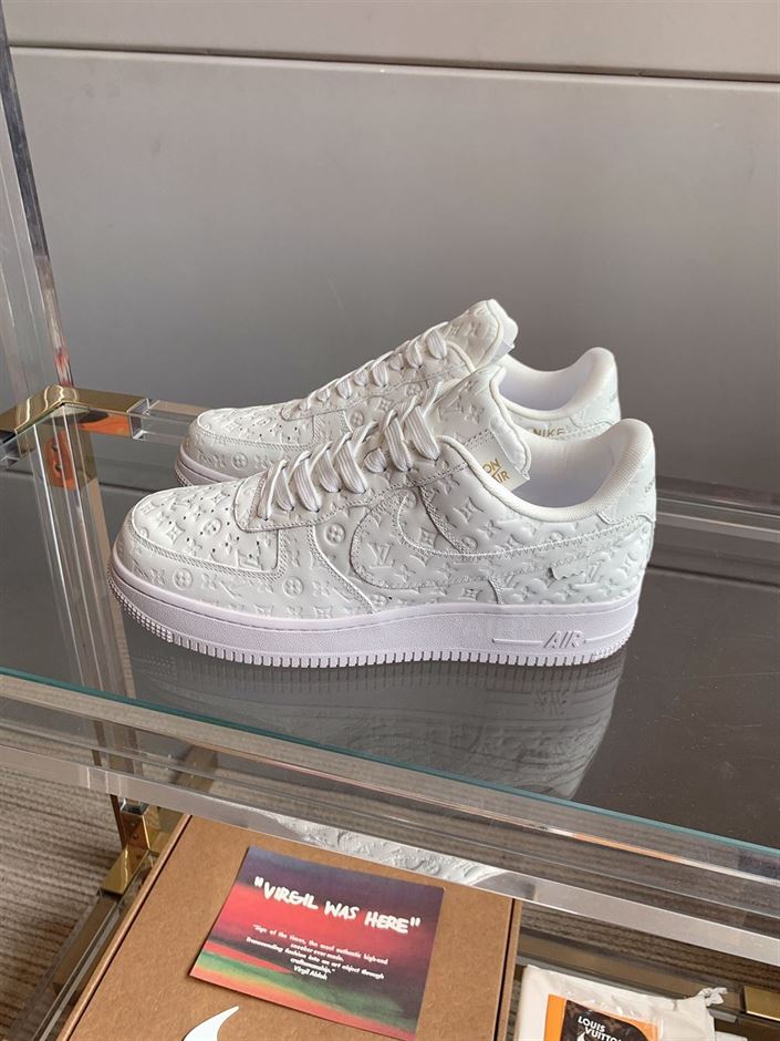NIKE AIR FORCE 1 LOUIS VUITTON TRIPLE WHITE - LVS109