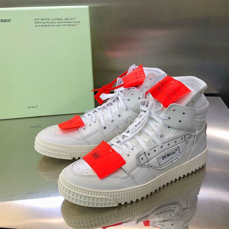 OFF-WHITE 3.0 COURT LEATHER HIGH-TOP SNEAKERS - OFW009