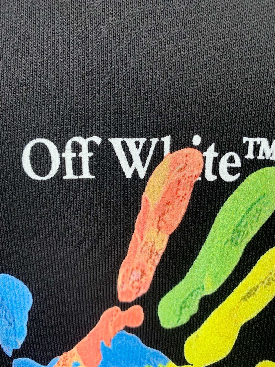 OFF-WHITE BLACK PRINTED HOODIE - OS015