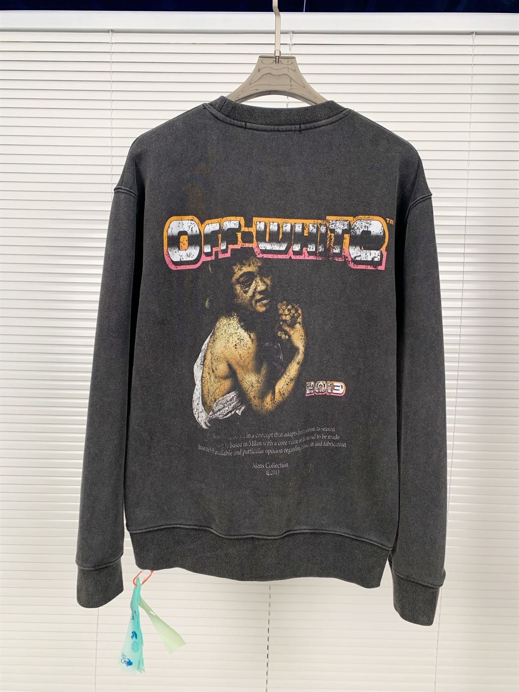 OFF-WHITE DIGIT BACCHUS COTTON SWEATSHIRT CHARCOAL GREY - OS018