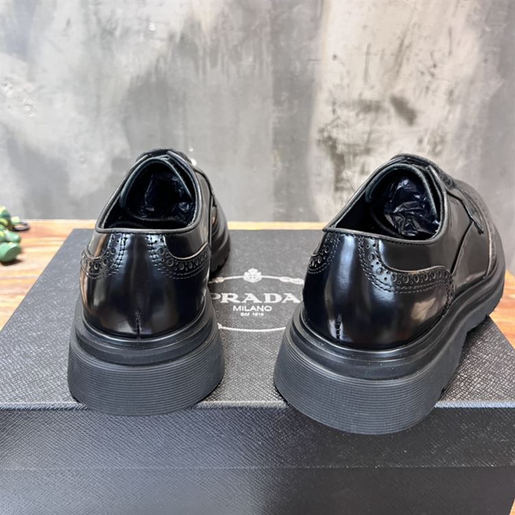 PRADA BRUSHED LEATHER DERBY BROGUE SHOES SHOES - PRS033
