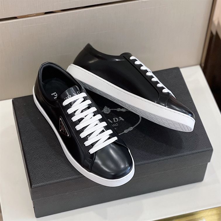 PRADA BRUSHED LEATHER SNEAKERS - PRS015