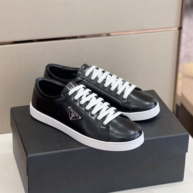 PRADA BRUSHED LEATHER SNEAKERS - PRS015