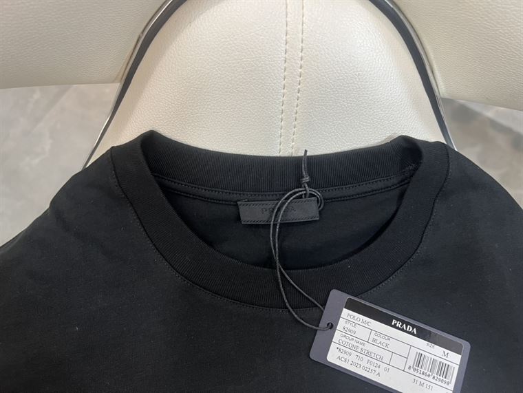 PRADA COTTON T-SHIRT BLACK - PT006