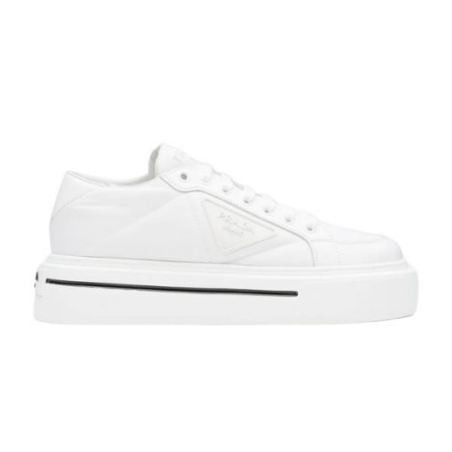 PRADA MACRO RE-NYLON AND BRUSHED LEATHER SNEAKERS - PRS057