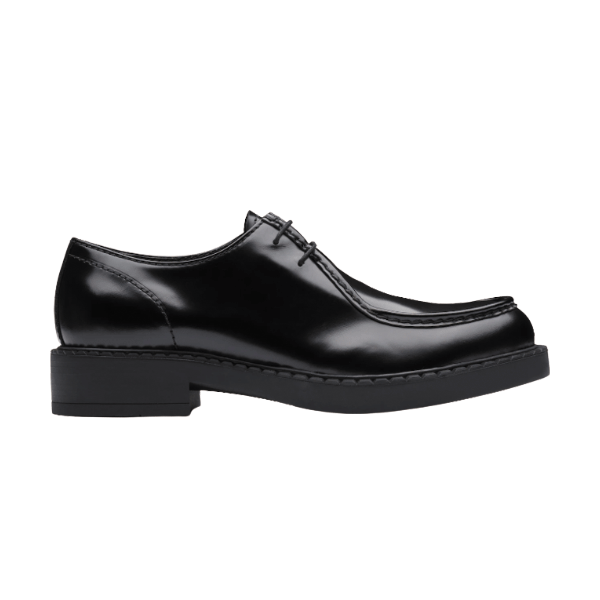 PRADA MONOLITH BRUSHED LEATHER LACE-UP SHOES - PRS039