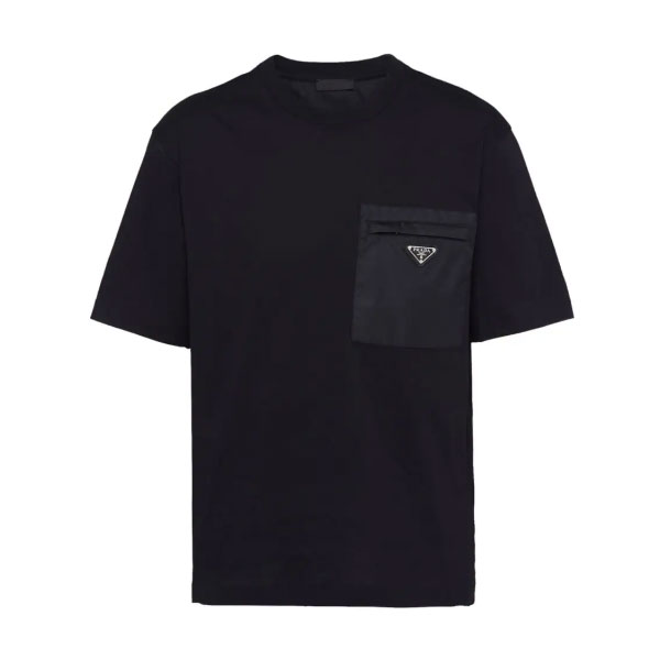 PRADA RE-NYLON AND JERSEY T-SHIRT - PT007