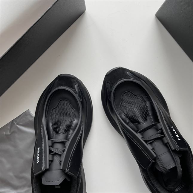 PRADA SYSTEME BRUSHED LEATHER SNEAKERS - PRS050