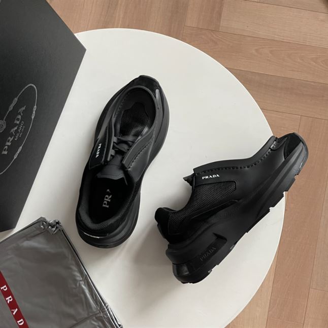 PRADA SYSTEME BRUSHED LEATHER SNEAKERS - PRS050