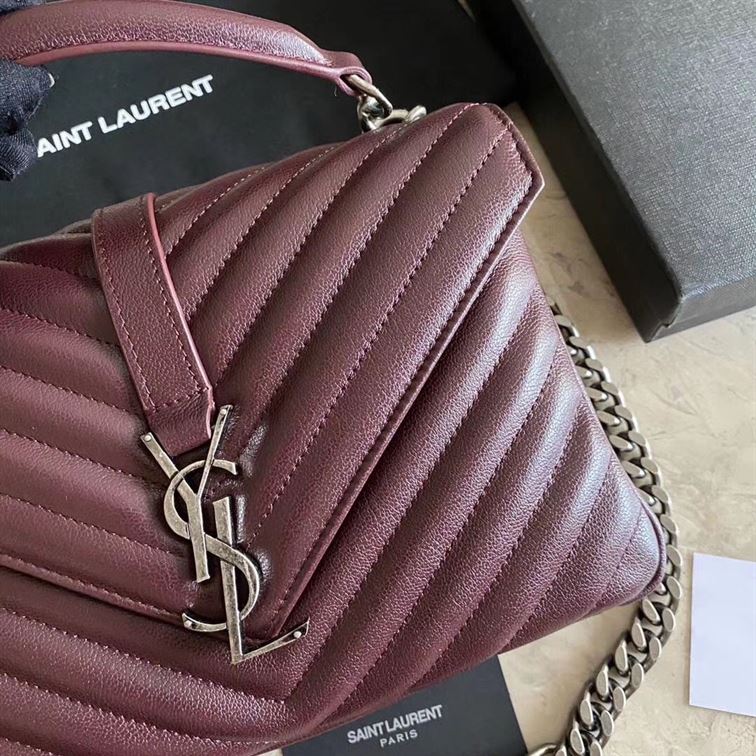 YSL COLLEGE RED PLUM BAG