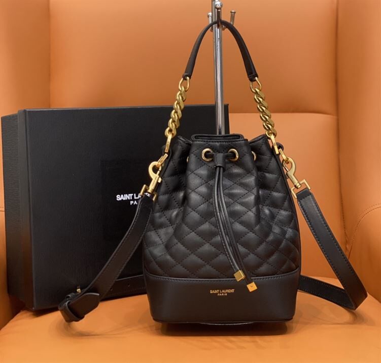 YSL EMMANUELLE SMALL BUCKET BAG IN QUILTED