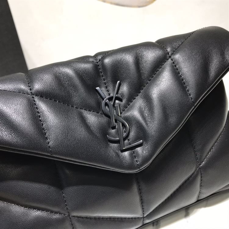YSL LOULOU PUFFER SHOULDER BLACK BAG