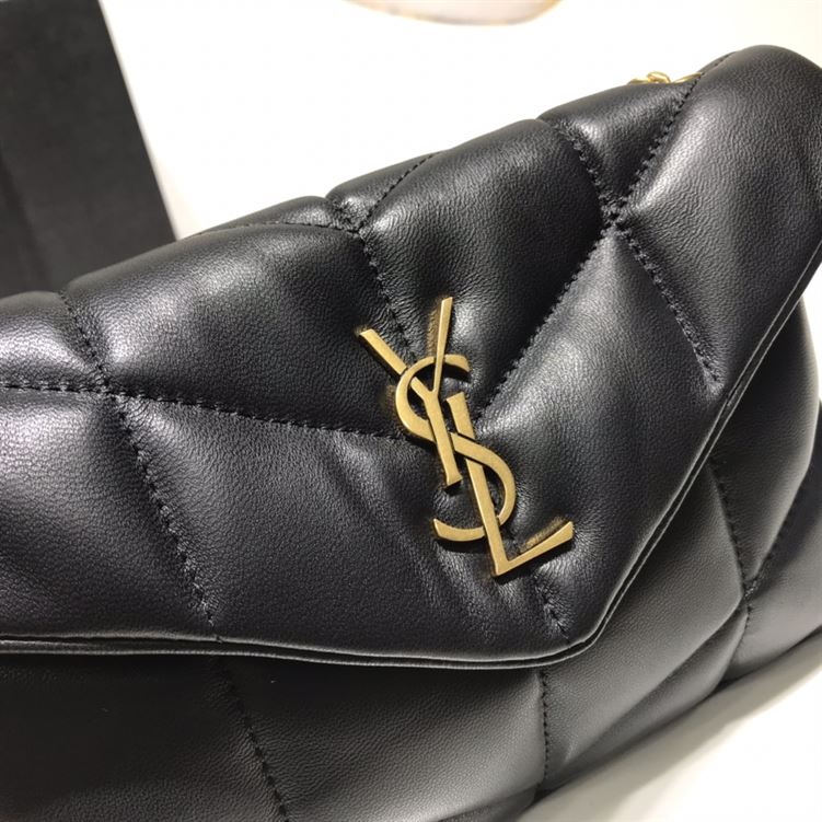 YSL LOULOU PUFFER SHOULDER BLACK BAG