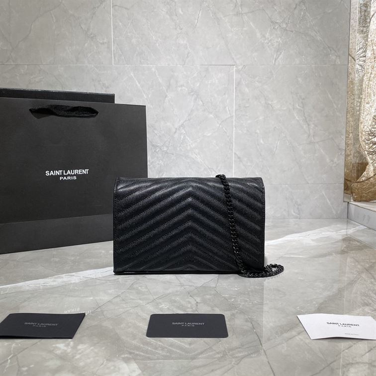 YSL MONOGRAMME CHAIN WALLET BLACK BAG