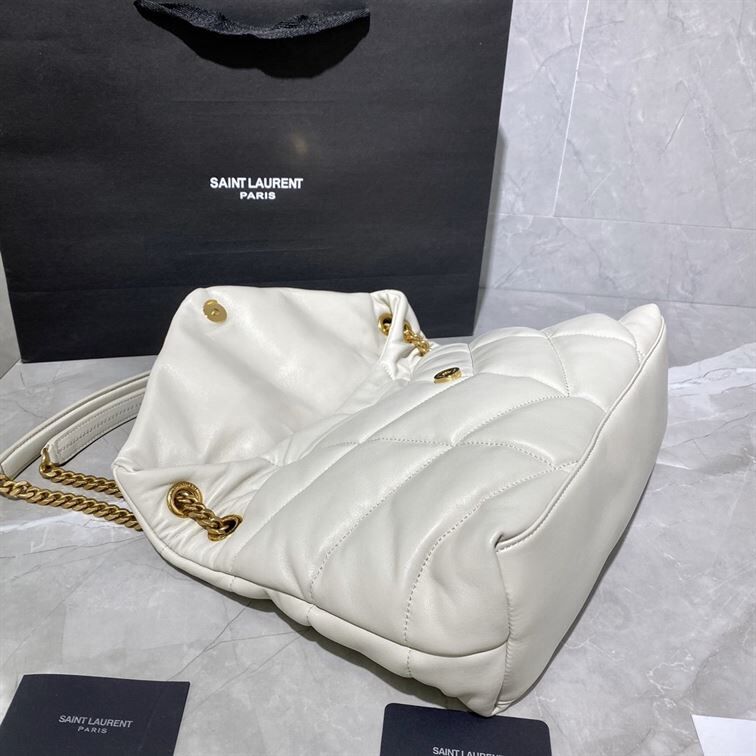 YSL PUFFER TOY CREAM WHITE BAG