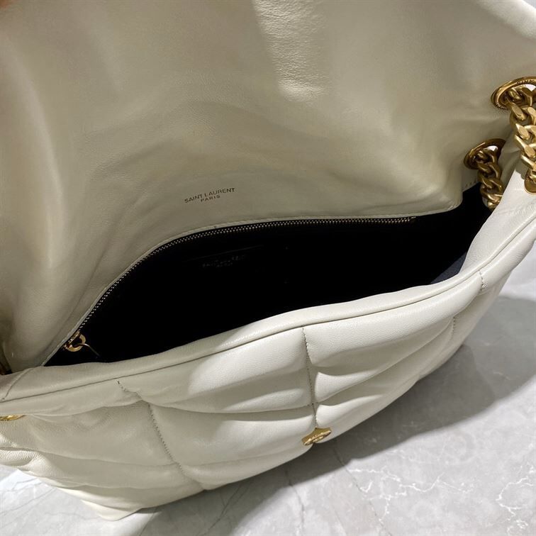 YSL PUFFER TOY CREAM WHITE BAG