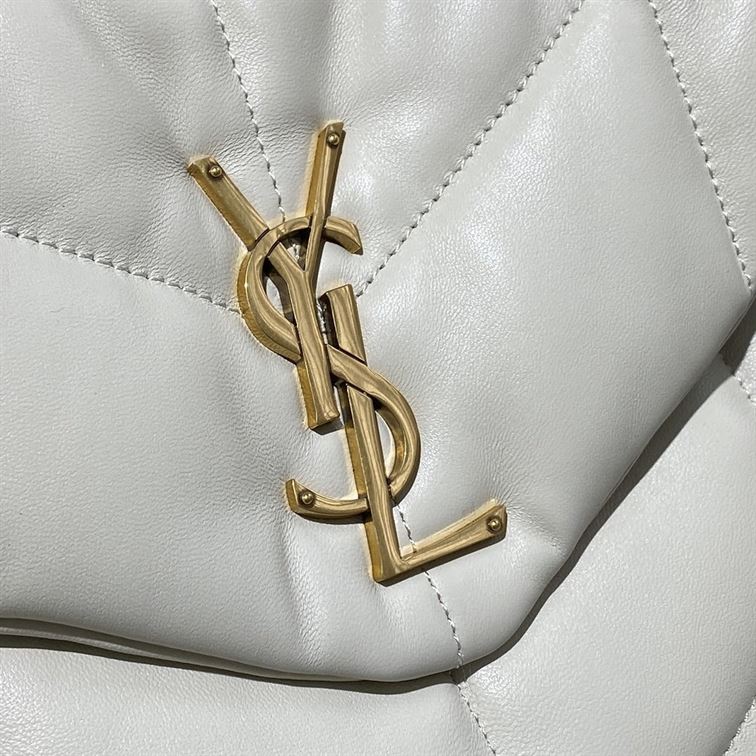 YSL PUFFER TOY CREAM WHITE BAG