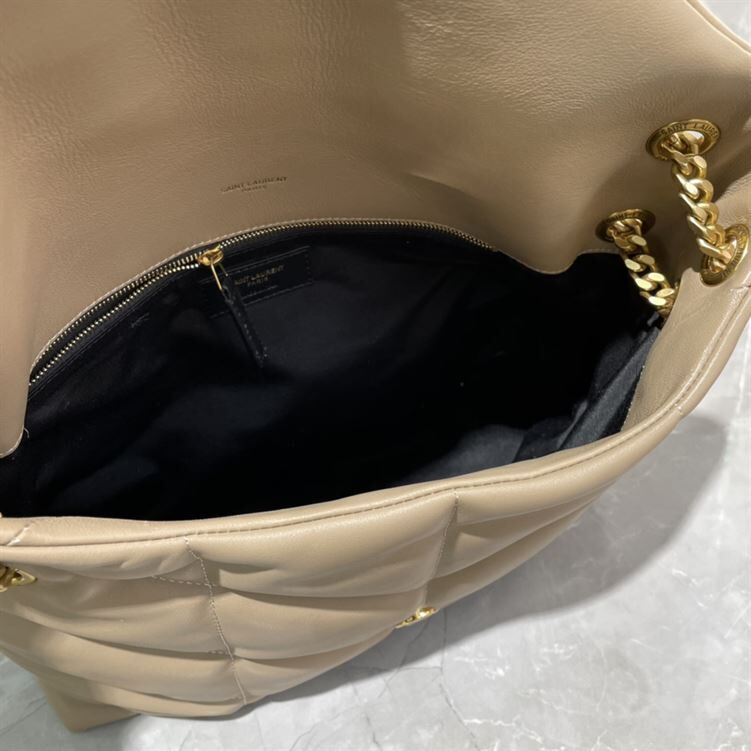 YSL PUFFER TOY WHITE CREAM BAG