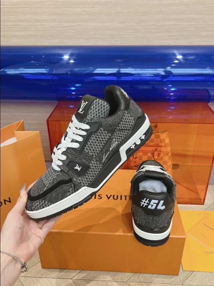 Louis Vuitton Trainer Black Damier 3D Denim Sneaker