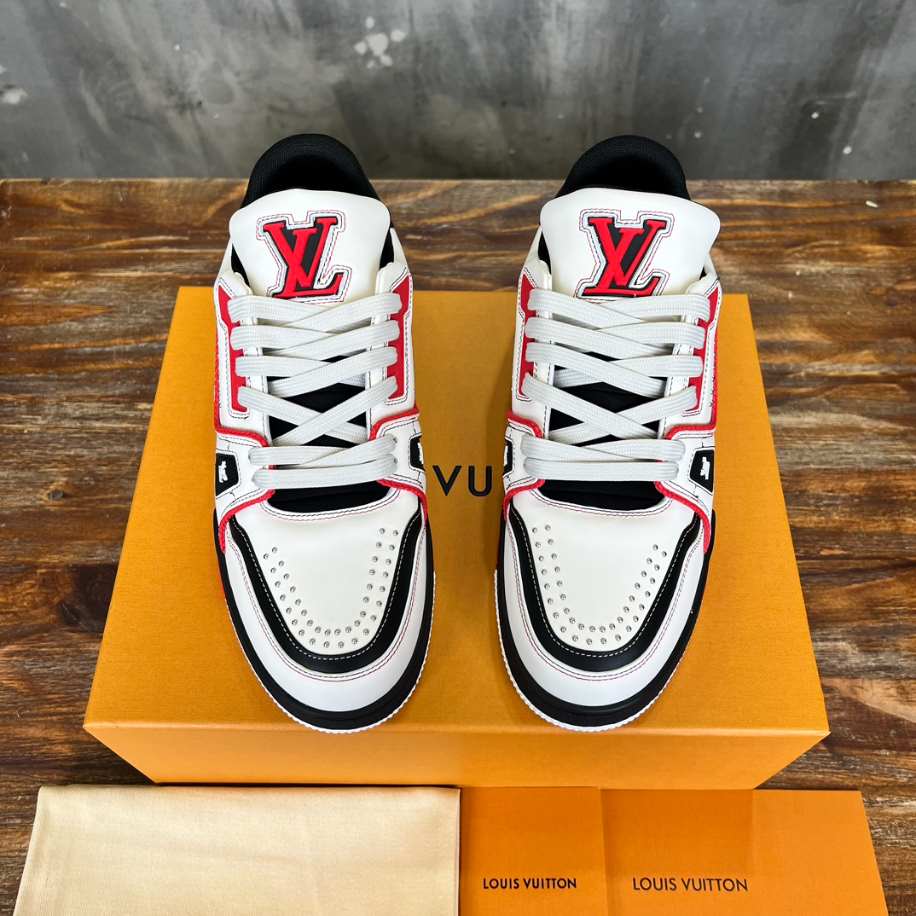 Louis Vuitton Trainer White Red Low Sneaker