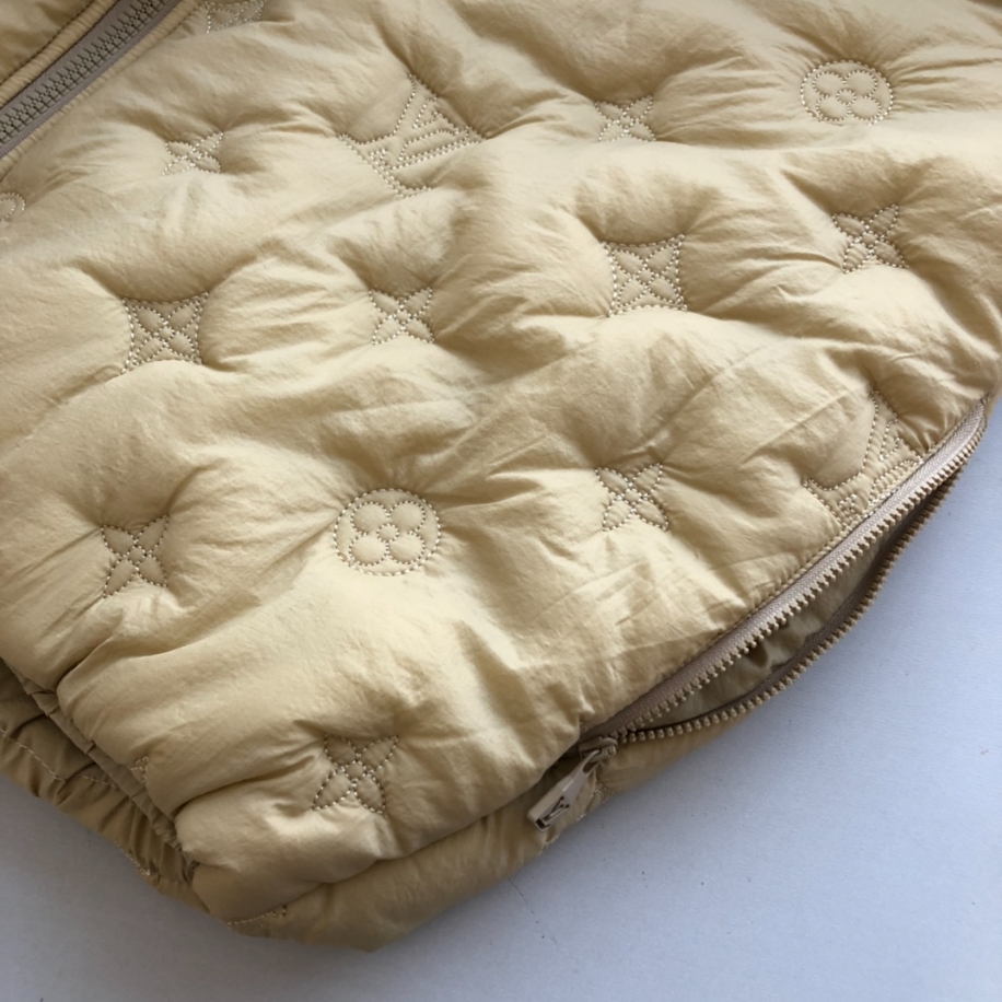 Louis Vuitton Monogram Quilted Nylon Hooded Beige Coat - LVC046