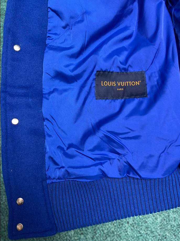 LOUIS VUITTON EMBROIDERED VARSITY BLUE COAT - LVC044