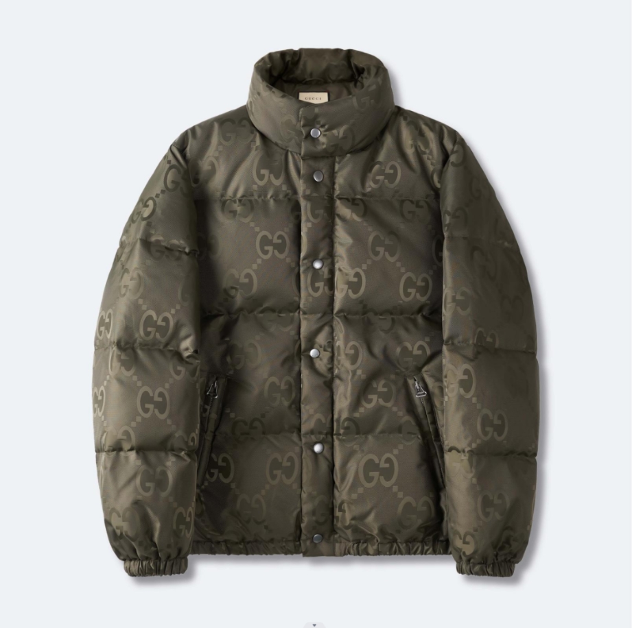 GUCCI Jumbo Canvas Down Green Jacket - GCJ050