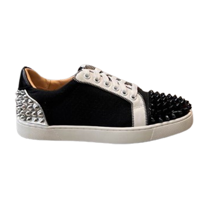 Christian Louboutin Low Top Black White Silver Sneaker - CLS048