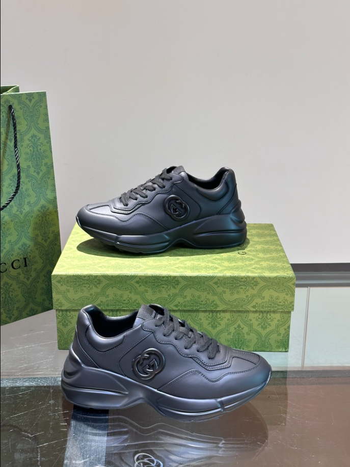 Gucci Rhyton Black Leather Sneaker - GCC172