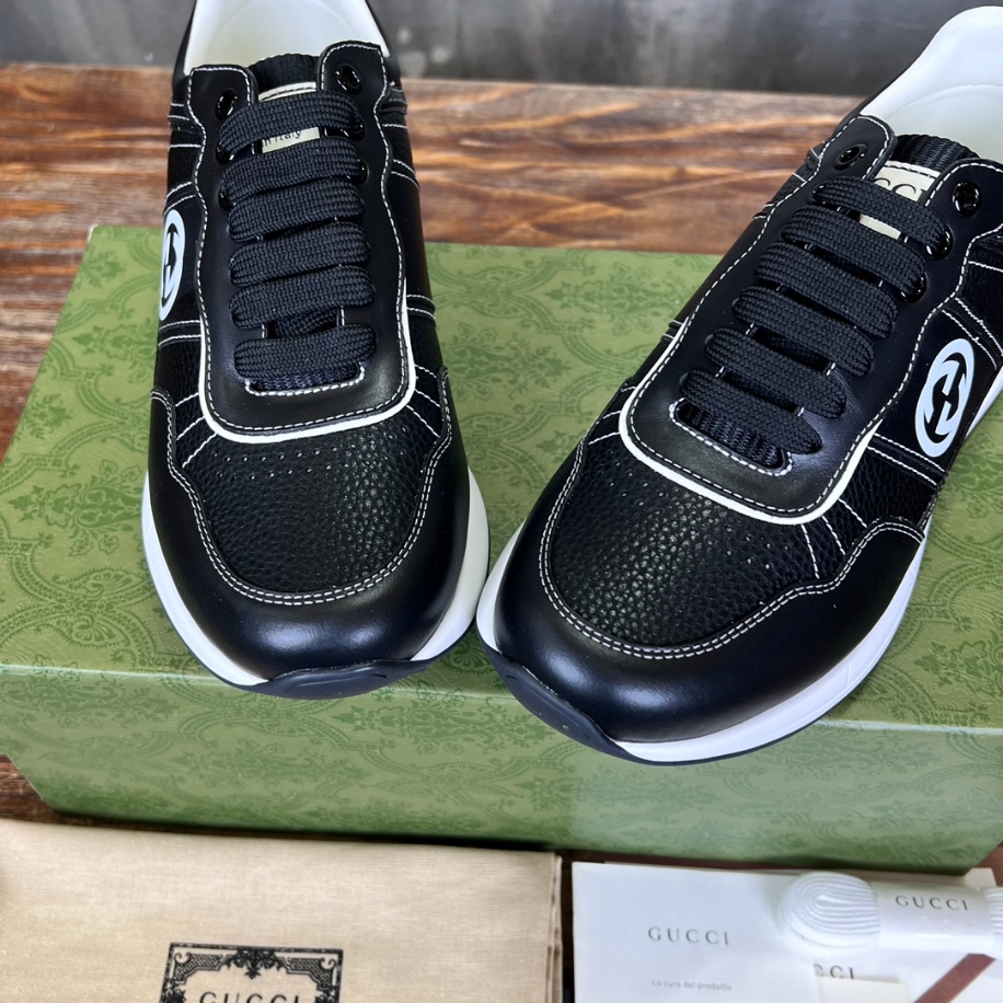 Gucci Casual Negro Suela Blanco Logo Sneaker - GCC166