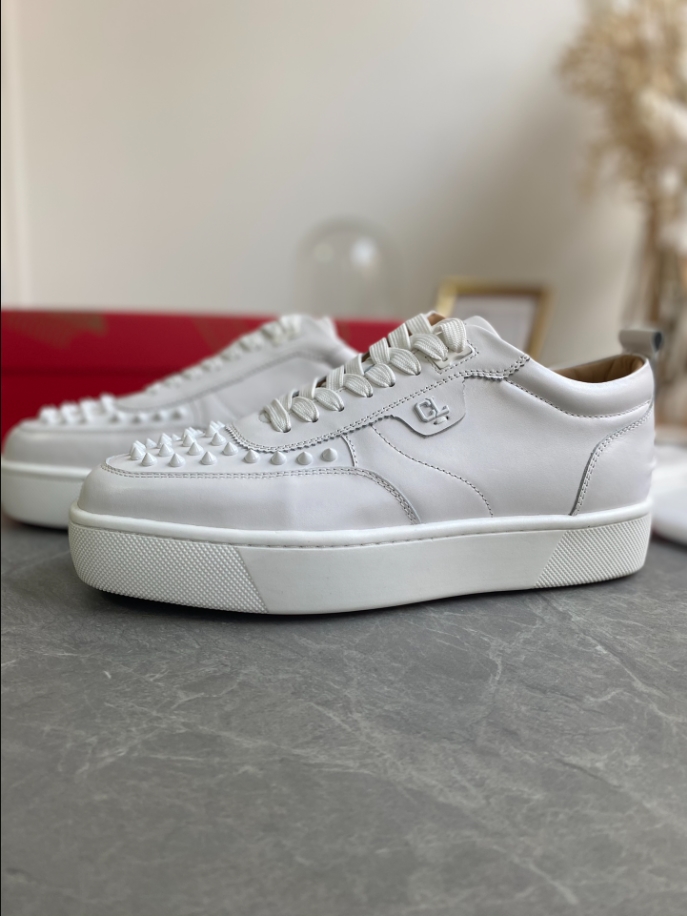 Christian Louboutin Happyrui Spikes White Sneaker - CLS038