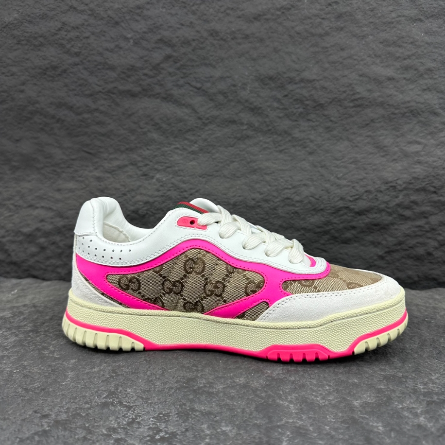Gucci Wmns Re-Web Sneaker 'GG Canvas - Beige Fuchsia' - GCC156